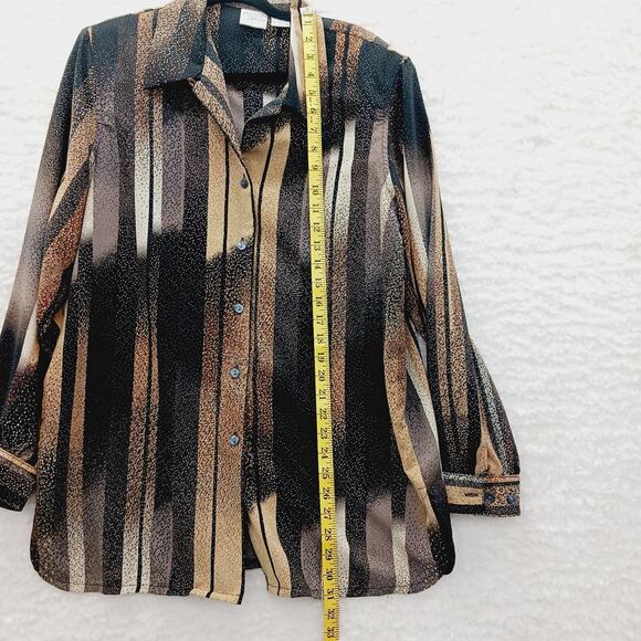 Blouse Size 14 Black Brown Beige Officewear Casual Professional Secretary Resort - Picture 9 of 16